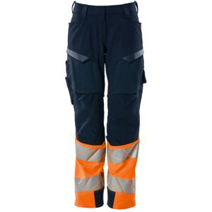 Mascot  Accelerate Safe Bukser med knælommer 19178-511 Dame - Mørk Marine-Hi-Vis Orange