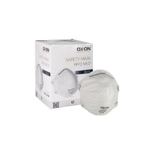 ox-on Støvmaske uden ventil FFP2NR D anvendes ved faste partikler og  flydende aerosoler med lav til  middel giftighed, pakke med 20stk