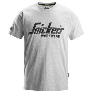 Snickers T-Shirt 2590 Med Logo, Lys Gråmeleret, Str. L