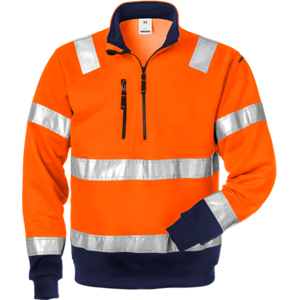 Sweatshirt Workers Oran 728-3x Fristads Hvid/orange/marine