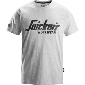 Snickers T-Shirt 2590 Med Logo, Lys Gråmeleret, Str. S S Grå melange