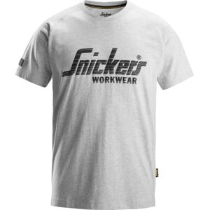 Snickers T-Shirt 2590 Med Logo, Lys Gråmeleret, Str. Xs