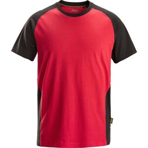 Snickers Klassisk T-Shirt 2550, Tofarvet Rød/sort, Str. L