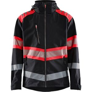 Blåkläder Softshelljakke 44942513 High-Vis Kl1 Sort/rød Str. 3xl