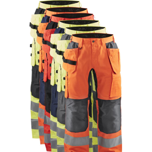 Blåkläder 1552 High Vis Buks Med Stretch / High Vis Arbejdsbuks Med Stretch - D116 - High Vis Orange/mellemgrå