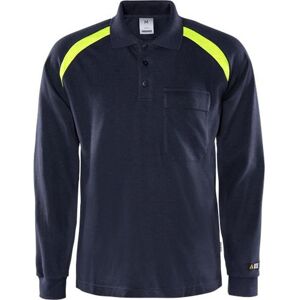 Fristads 100472 Flamstat Langærmet Poloshirt 784 Mørk Marine 2xl