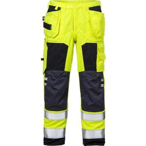 Fristads 109420 Flamestat Hi Vis Håndværkerbukser Kl.2 2075 / Arbejdsbukser Hi-Vis Gul/marine D116