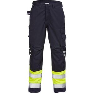 Fristads 121355 Flamestat Hi Vis Bukser Kl.1 2176 / Arbejdsbukser Hi-Vis Gul/marine D116