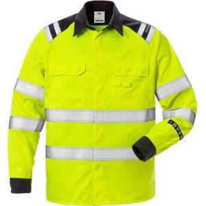 Fristads 124178 Flamestat Hi Vis Skjorte Kl.3 7050 / Arbejdsskjorte Hi-Vis Gul/marine Xl