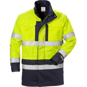 Fristads 125947 Flame Hi Vis Vinter Parka Jakke Kl 3 4589 / Arbejdsjakke Hi-Vis Gul/marine L