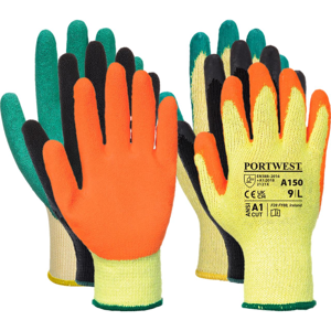 Portwest A150 Klassisk Grip Handske - Latex L Orange