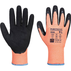 Portwest A646 Vis-Tex Vinter Nitril Skærefast Handske L Orange/sort