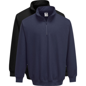 Portwest B309 Sorrento Sweatshirt Med Lynlås M Sort