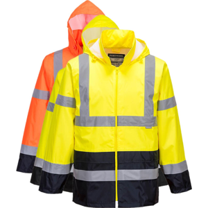 Portwest H443 Hi-Vis Klassisk Kontrast Regn Jakke 2xl Gul/sort