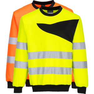 Portwest Pw277 Pw2 Hi-Vis Sweatshirt Med Rund Hals 2xl Orange/sort