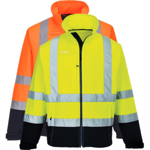 Portwest S425 Hi-Vis Kontrast Softshell (3l) M Orange/navy