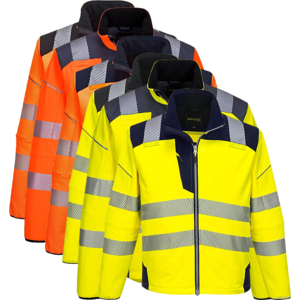 Portwest T402 Pw3 Hi-Vis Softshell Jakke 3xl Gul/grå