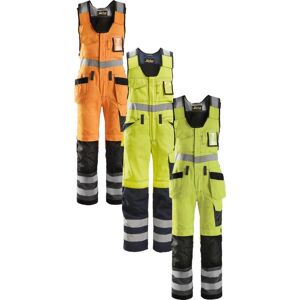 Snickers 0213 High-Vis Helbukser Med Hylsterlommer, Klasse 2 Gul/navy 66