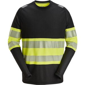 Snickers 2430 High-Vis Langærmet T-Shirt, Klasse 1 Sort/gul 3xl
