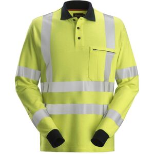 Snickers 2661 Protecwork, High-Vis Langærmet Polo Shirt, Klasse 3 Gul/navy 4xl