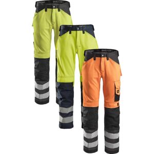 Snickers 3333 High-Vis Bukser, Klasse 2 Orange/gråmeleret 258