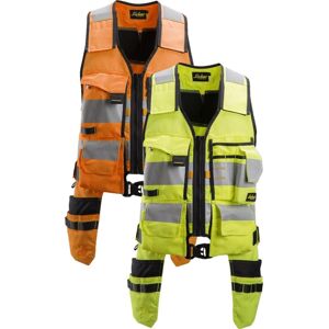 Snickers 4230 High-Vis Værktøjsvest, Klasse 1 Orange/sort 2xl