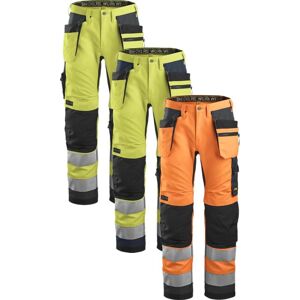 Snickers 6230 High-Vis Arbejdsbukser+ Med Hylsterlommer, Klasse 2 Orange/koksgrå 56