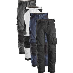 Snickers 6351 Allroundwork, Stretch Arbejdsbukser Med Loose Fit Hvid/sort 70