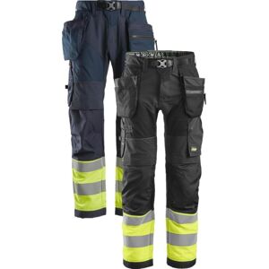 Snickers 6931 High-Vis Arbejdsbukser+ Med Hylsterlommer, Klasse 1 Navy/gul 66