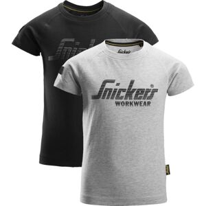 Snickers 7514 Junior T-Shirt Med Logo Lys Gråmeleret 122/128
