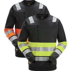 Snickers 8031 High-Vis Sweatshirt, Klasse 1 Sort/orange Xs