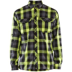 Blåkläder 3299 Flannel Skjorte / Flannel Skjorte - 2xl - Sort/high Vis Gul