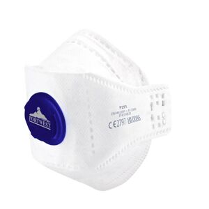 Portwest P291 Eagle Ffp2 Valved Dolomite Fold Flat Respirator ( Kasse Á 10 Stk )-Hvid-One Size