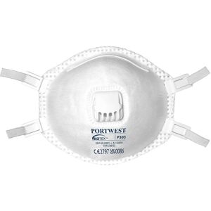 Portwest P303 Ffp3 Dolomit Testet Filtermaske M/ Ventil ( Kasse Á 10 Stk )-Hvid-One Size