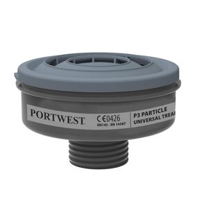 Portwest P946 P3 Partikelfilter Universal Gevind ( Kasse Á 6 Stk )-Grå-One Size