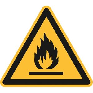 Advarselsskilt, advarsel om brandfare, Ø200 mm, aluminium, 10-pk