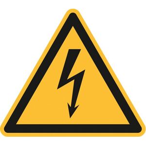 Advarselsskilt, advarsel om højspænding, Ø200 mm, aluminium, 10-pk