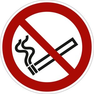 Forbudsskilt, rygning forbudt,  Ø200 mm, plast, 10-pk
