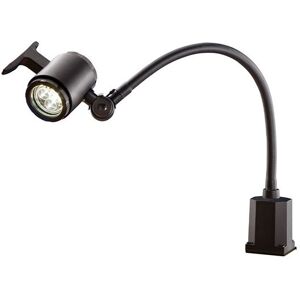 Maskinlampe LED / Spotbelysning, IP65, flexibel arm, svart, magnetbesl