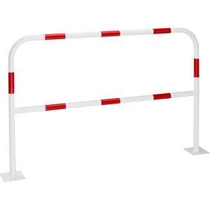 kaiserkraft Arco de seguridad para zonas peligrosas, para atornillar, rojo / blanco, anchura 1500 mm