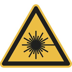 kaiserkraft Señal de advertencia de peligro, advertencia de radiación láser, UE 10 unid., aluminio, longitud de brazos de 200 mm