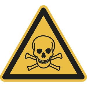 kaiserkraft Señal de advertencia de peligro, advertencia de sustancias tóxicas, UE 10 unid., aluminio, longitud de brazos de 200 mm