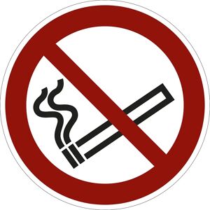 kaiserkraft Señal de prohibición, prohibido fumar, UE 10 unid., aluminio, Ø 200 mm