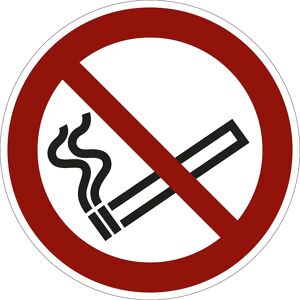 kaiserkraft Señal de prohibición, prohibido fumar, UE 10 unid., plástico, Ø 200 mm