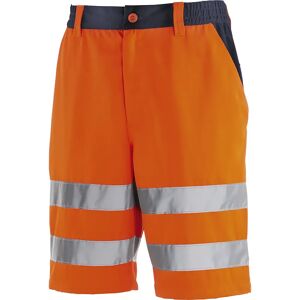 kaiserkraft Pantalones cortos de advertencia, naranja brillante / azul marino, talla 50