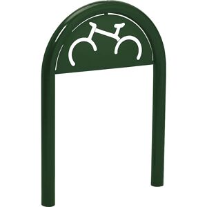 PROCITY Arco de apoyo con cartel, Ø 60 mm, verde musgo
