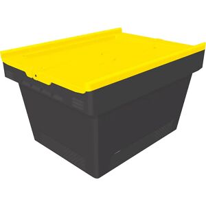 BITO Recipiente reutilizable MB Eco, L x A x H 410 x 300 x 240 mm, negro / amarillo