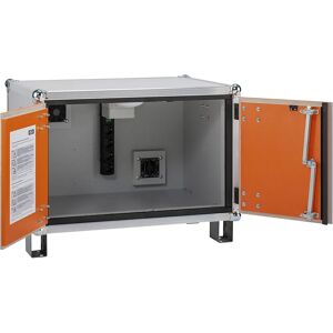 CEMO Armario de carga de seguridad para baterías BASIC, con pies, altura 620 mm, 230 V, naranja/gris