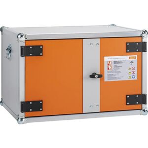 CEMO Armario de seguridad para carga de baterías PREMIUM, sin pies, 520 mm, 230 V, naranja/gris