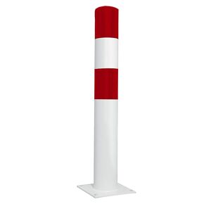 kaiserkraft Bolardo de protección, tamaño L, rojo y blanco, para atornillar
